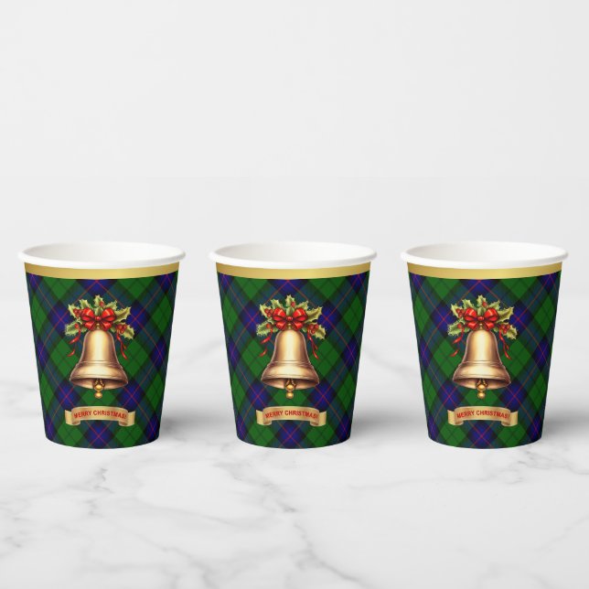 Armstrong Personalized Tartan Christmas Paper Cups (Multi)