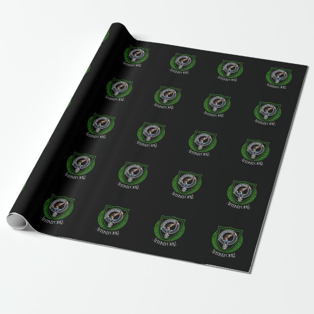 Armstrong Scottish Clan Crest Wrapping Paper (Unrolled)