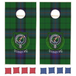 Armstrong Scottish Clan Tartan Crest Cornhole Set