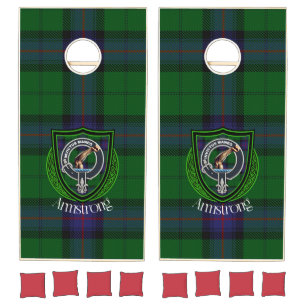 Armstrong Scottish Clan Tartan Crest Cornhole Set