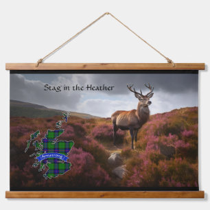 Armstrong Stag in the Heather Personalized Hanging Tapestry