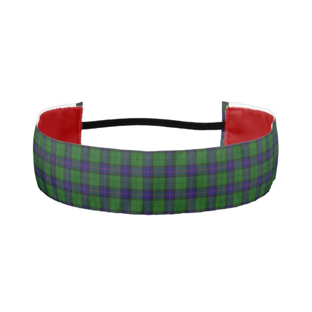 Armstrong tartan blue and green plaid athletic headband (Front)