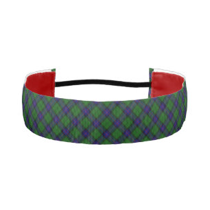 Armstrong tartan blue and green plaid athletic headband