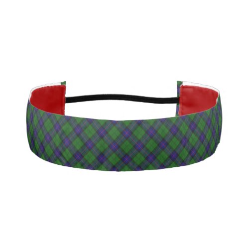 Armstrong tartan blue and green plaid athletic headband