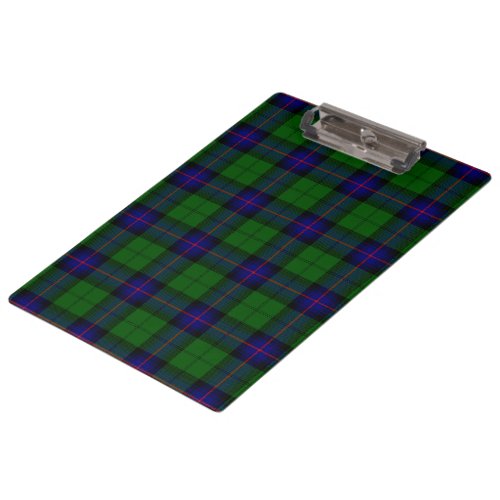 Armstrong tartan blue and green plaid clipboard