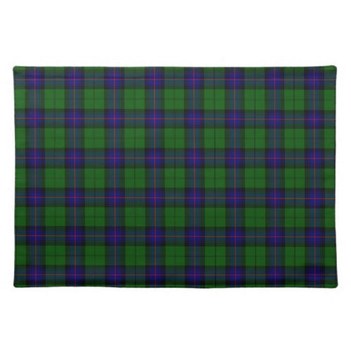 Armstrong tartan blue and green plaid cloth placemat