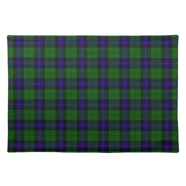 Armstrong tartan blue and green plaid cloth placemat (Front)