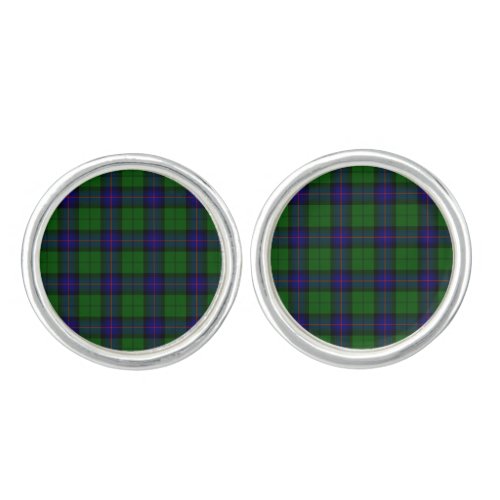 Armstrong tartan blue and green plaid cufflinks