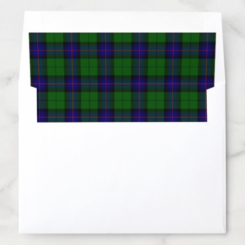 Armstrong tartan blue and green plaid envelope liner