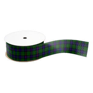 Armstrong tartan blue and green plaid grosgrain ribbon