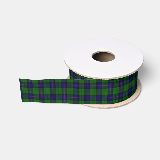 Armstrong tartan blue and green plaid grosgrain ribbon (Spool)