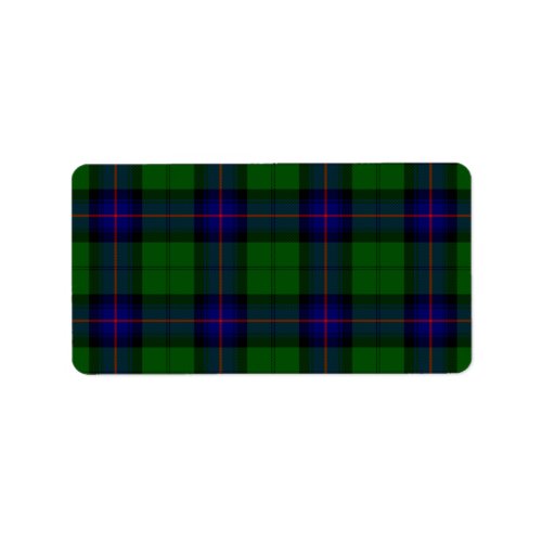 Armstrong tartan blue and green plaid label