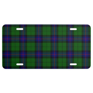 Armstrong tartan blue and green plaid license plate