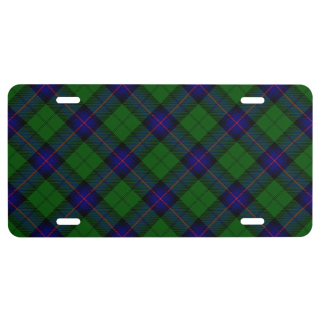Armstrong tartan blue and green plaid license plate (Front)