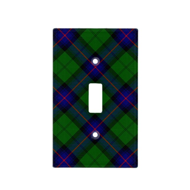 Armstrong tartan blue and green plaid light switch cover (Front)