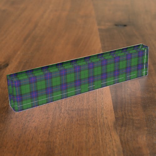 Armstrong tartan blue and green plaid nameplate