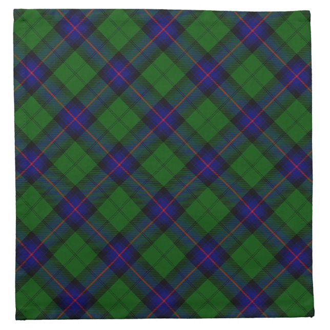 Armstrong tartan blue and green plaid napkin (Front)