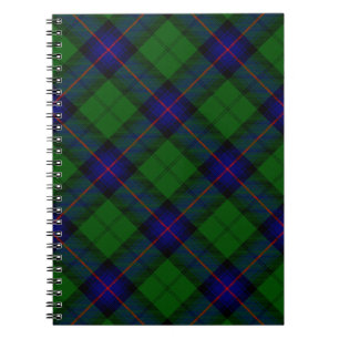 Armstrong tartan blue and green plaid notebook