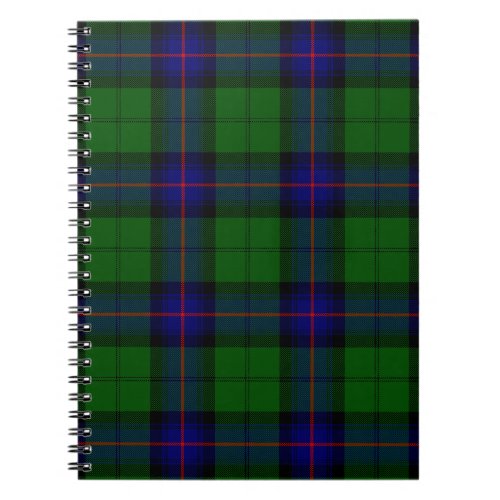 Armstrong tartan blue and green plaid notebook