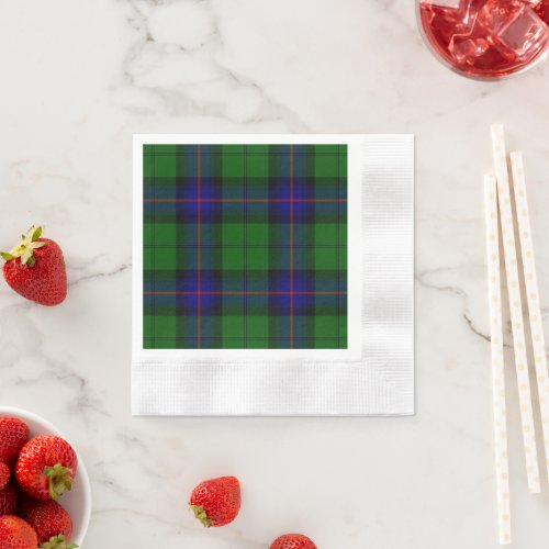 Armstrong tartan blue and green plaid paper napkins