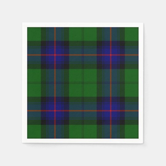 Armstrong tartan blue and green plaid paper napkins