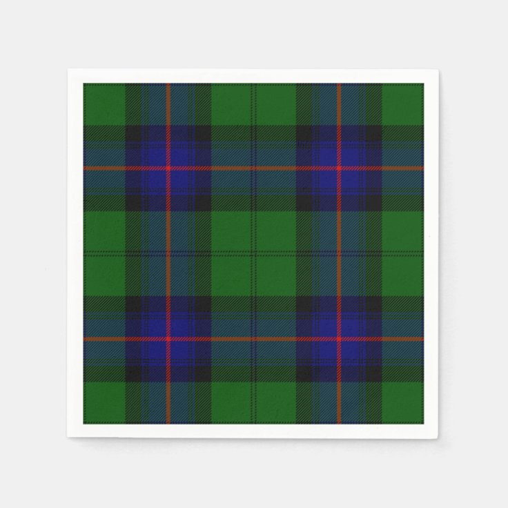 Armstrong tartan blue and green plaid paper napkins Zazzle