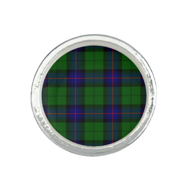 Armstrong tartan blue and green plaid ring (Front)