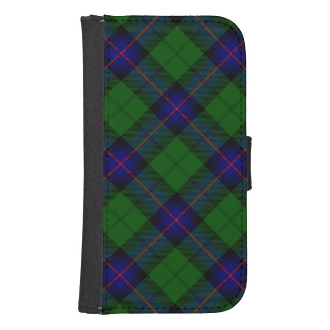 Armstrong tartan blue and green plaid samsung galaxy wallet case (Front)