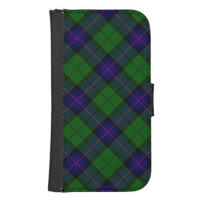 Armstrong tartan blue and green plaid samsung galaxy wallet case (Front)