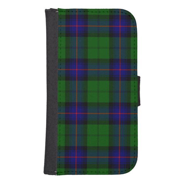 Armstrong tartan blue and green plaid samsung galaxy wallet case (Front)