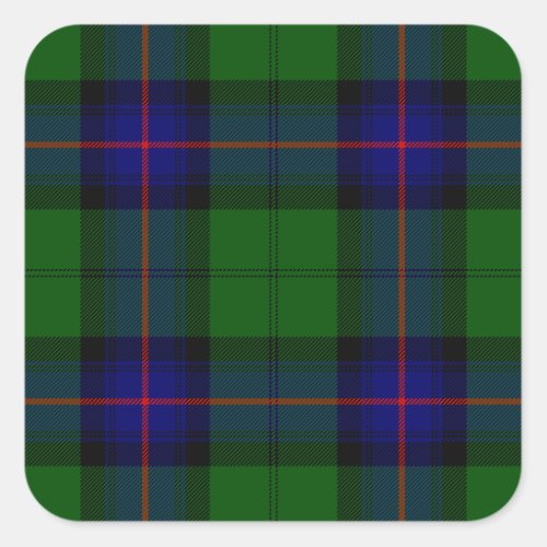 Armstrong tartan blue and green plaid square sticker