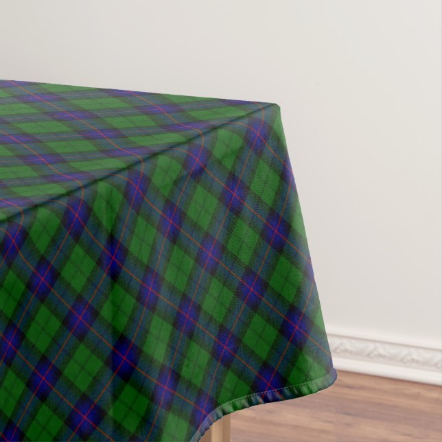 Armstrong tartan blue and green plaid tablecloth (In Situ)