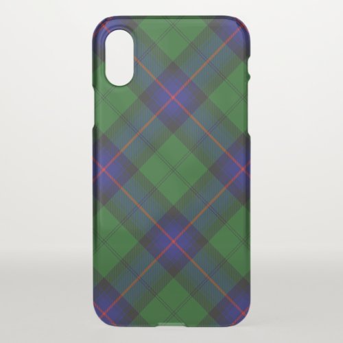 Armstrong tartan blue and green plaid iPhone XS case