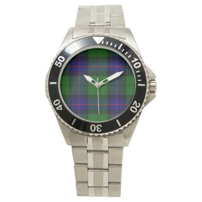 Armstrong tartan blue and green plaid watch (Front)