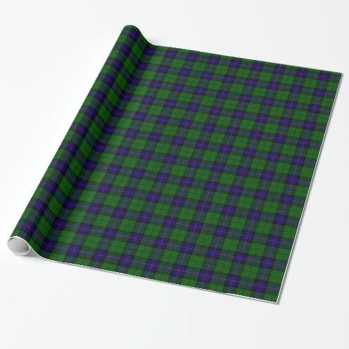 Armstrong tartan blue and green plaid wrapping paper