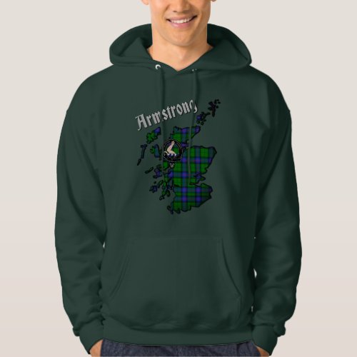 Armstrong Tartan Map  Badge Hoodie