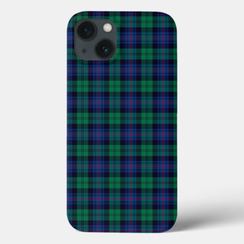Armstrong Tartan Royal Blue and Green Plaid iPhone 13 Case