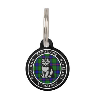Armstrong Tartan & Scottish Kitty Personalized Pet ID Tag