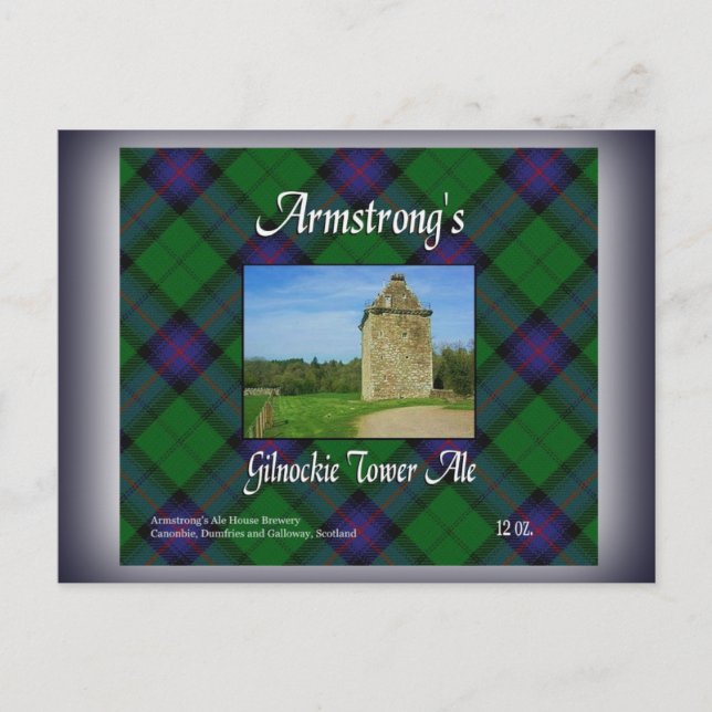 Armstrong's Gilnockie Tower Ale Postcard (Front)