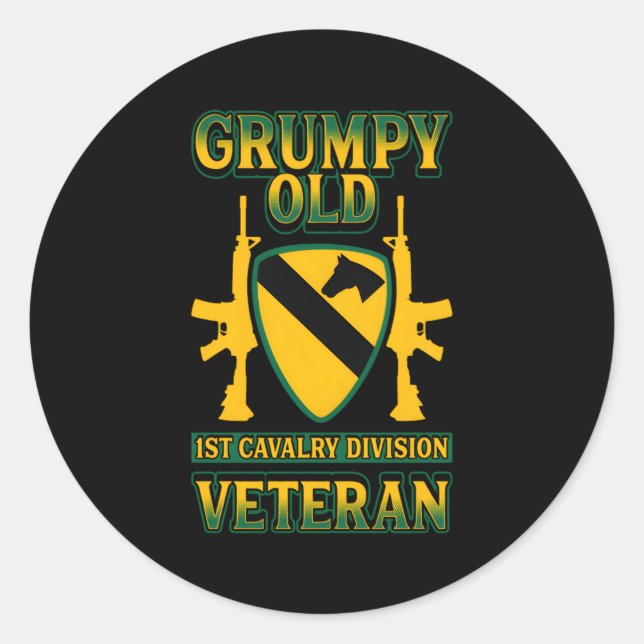 Army1St Cavalry Division America'S First Team Classic Round Sticker (Front)