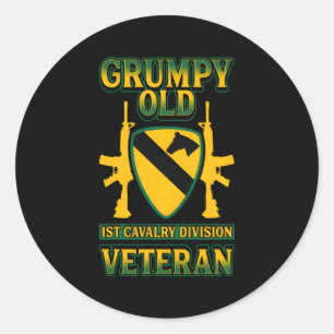 Army1St Cavalry Division America'S First Team Classic Round Sticker
