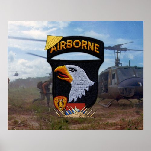 Army 101st ABN Div Screaming Eagles Patch Poster
