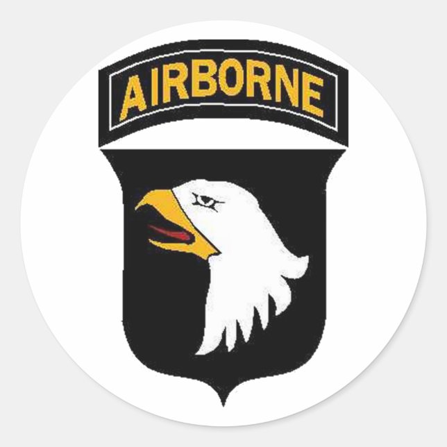 Army 101st Airborne Classic Round Sticker (Front)