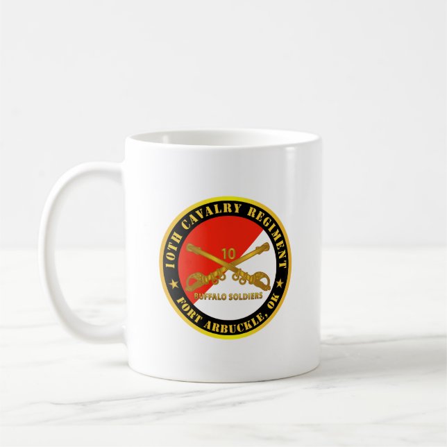 Army - 10th Cavalry Regiment - Fort Arbuckle, OK - Coffee Mug (Left)