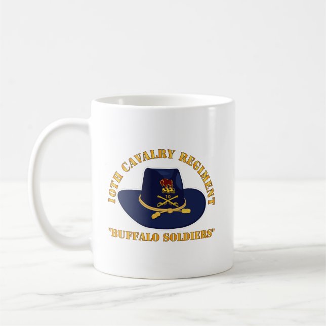 Army - 10th Cavalry Regiment w Cav Hat Coffee Mug (Left)
