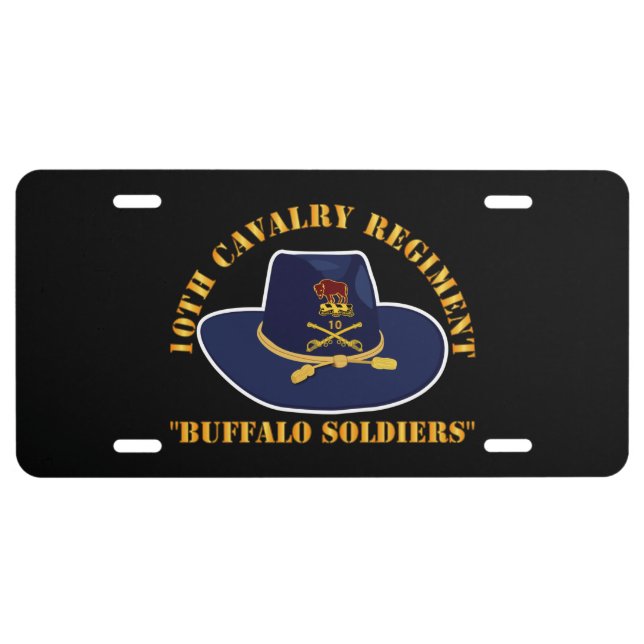 Army - 10th Cavalry Regiment w Cav Hat License Plate (Front)