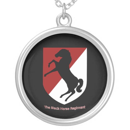 Army 11th Armored Cavalry Regiment Silver Plated Necklace