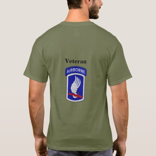 Army 173rd Airborne Brigade Veterans Patch T_Shirt