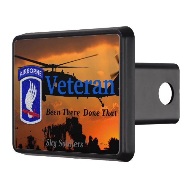 army 173rd airborne sky soldiers veterans vets hitch cover (Left)