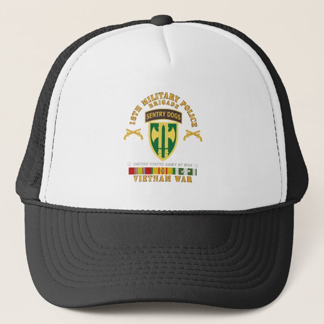 Army - 18th MP Brigade - Sentry Dogs Tab - Vietnam Trucker Hat (Front)